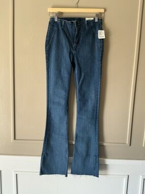 We The Free Dark Blue High-Rise Flare Jeans